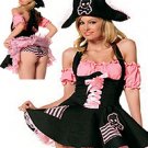 Pirate Adult Hallween Costume black/pink S