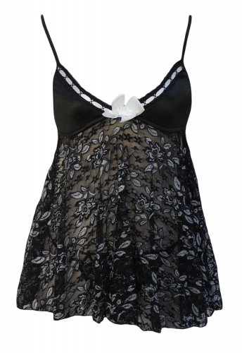 Floral Babydoll Set black/silver M/L