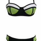 Neoprene 2-pc Swimsuit black/green/white XL
