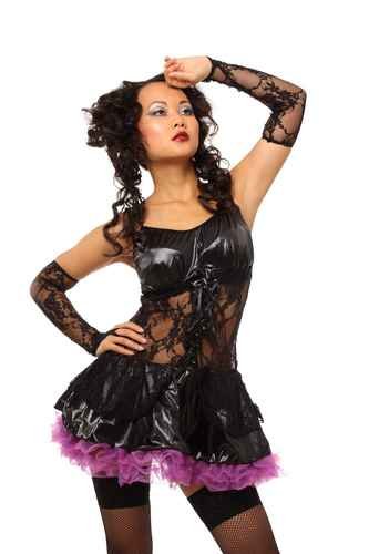 4-pc Dark Fairy Halloween Costume black/purple One Size