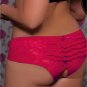 Open Butt Ruffle Trim Back Panty pink XL