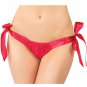 Open Bows Back Panty red One Size