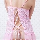 Lace Garter Dress pink XL