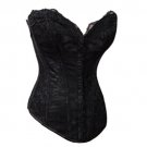 Lace Overlay Satin Corset black M