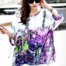 Printed Boho Chiffon Blouse
