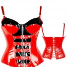 Glossy PVC Vinyl Corset red/black S