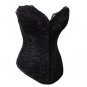 Lace Overlay Satin Corset black M