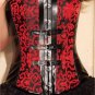 Damask and Leather Buckles Corset L