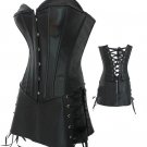 Leatherette Corset /Thong/Skirt black L