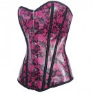 PVC Floral Corset pink/black XL