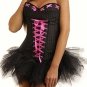 Pinstripe Contrast U/W Corset & Tutu XL