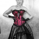 Velvet AppliqueTaffeta Corset burgundy 1xl/2xl