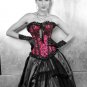Velvet AppliqueTaffeta Corset burgundy 1xl/2xl