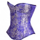 Brocade Steel Busk Corset purple/silver 1xl/2xl