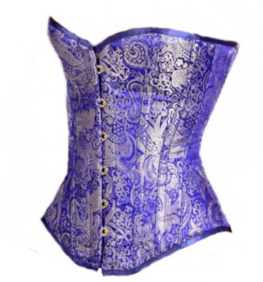 Brocade Steel Busk Corset purple/silver 1xl/2xl