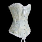 Floral Damask Corset yellow/blue/white 1xl/2xl