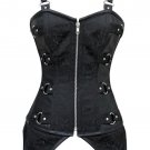 Unique Jacquard & Leather Corset black S