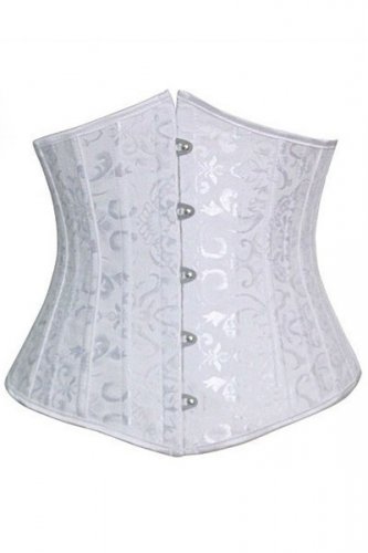 Damask Underbust Cincher corset white 1xl/2xl