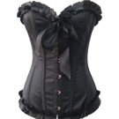 Pleat Trim Taffeta Corset black 1xl/2xl