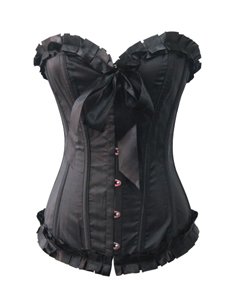 Pleat Trim Taffeta Corset black 1xl/2xl