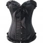 Pleat Trim Taffeta Corset black 1xl/2xl