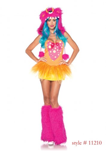 Monster Halloween Costume pink/orange S/M