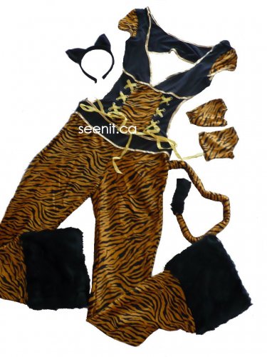 Velvety Tiger Halloween Costume S/M