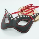 Studded Twotone Faux Leather Mask