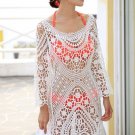 Crochet Beachwear Cover Up white S/M