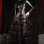 Wetlook Lame and Mesh Gown black M