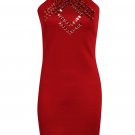 Scarlet Gem Detail Bodycon Dress red XL