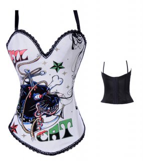 Hell Cat Bustier white/multi L