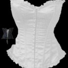 Pleat Trim Satin Corset white S