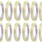 12x 3" Core 3/4" x 1800" 50 Yards TRANSPARENT CLEAR STATIONARY TAPE Office