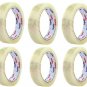 6x 3" Core 3/4" x 1800" 50 Yards TRANSPARENT CLEAR STATIONARY TAPE Office School