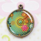Flower of Mystery - Handmade Altered Art Pendant Charms