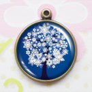 Snowy Tree - Handmade Altered Art Pendant Charms