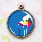 Modern Flowers - Handmade Altered Art Pendant Charms