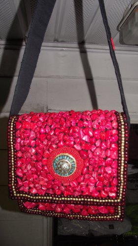 Organic Hemp Red Tibetan Handbag