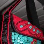 Hemp Red and turquoise beaded Handbag