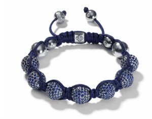 10MM European New Blue Crystal Hip Hop Disco Balls Macrame Bracelet Charm Beads-CP029