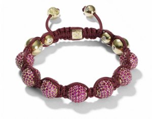 10MM European New Red Crystal Hip Hop Disco Balls Macrame Bracelet Charm Beads-CP028