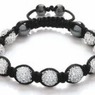 Hot Sell 10MM Disco Magnetite Ball Beads Macrame 9  Crystal Bracelet 76