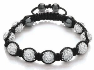 Hot Sell 10MM Disco Magnetite Ball Beads Macrame 9  Crystal Bracelet 76