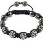 Hot Sell 10MM Disco Magnetite Ball Beads Macrame 9  Crystal Bracelet 75