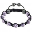Hot Sell 10MM Disco Magnetite Ball Beads Macrame 9  Crystal Bracelet 77