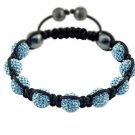 Hot Sell 10MM Disco Magnetite Ball Beads Macrame 9 Crystal Bracelet 78