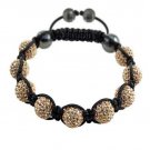 Hot Sell 10MM Disco Magnetite Ball Beads Macrame 9 Crystal Bracelet 81