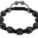 Hot Sell 10MM Disco Magnetite Ball Beads Macrame 9 Crystal Bracelet 80