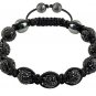 Hot Sell 10MM Disco Magnetite Ball Beads Macrame 9 Crystal Bracelet 80